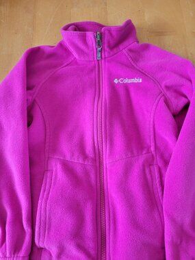 Girls Pink Columbia Fleece Zip Up Jacket Size Small